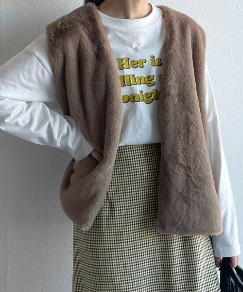 w closet（ダブルクローゼット）の「ツイードチェックマーメイドスカート（スカート・レディース・グリーン/ボルドー・FREE）」の21枚目の写真