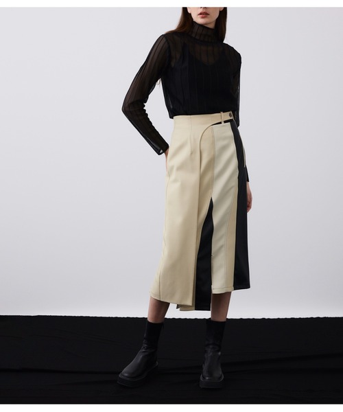 UNITED TOKYO（ユナイテッドトウキョウ）の「レンクスウェイズスイッチングスカート（スカート・レディース・ベージュ/ブラック・1/2）」の18枚目の写真