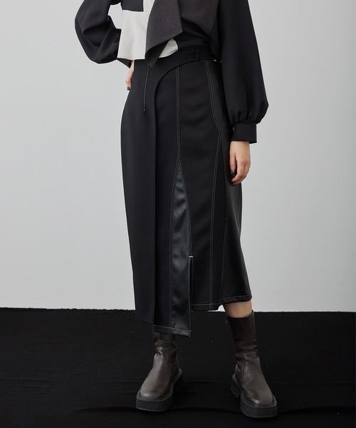 UNITED TOKYO（ユナイテッドトウキョウ）の「レンクスウェイズスイッチングスカート（スカート・レディース・ベージュ/ブラック・1/2）」の5枚目の写真