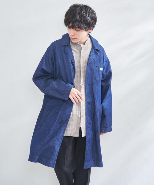 coen（コーエン）の「C.H.Wショップコート（ステンカラーコート・メンズ・ネイビー/コバルトブルー/マスタード・SMALL/MEDIUM/LARGE/X-LARGE）」の13枚目の写真