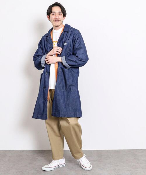 coen（コーエン）の「C.H.Wショップコート（ステンカラーコート・メンズ・ネイビー/コバルトブルー/マスタード・SMALL/MEDIUM/LARGE/X-LARGE）」の10枚目の写真