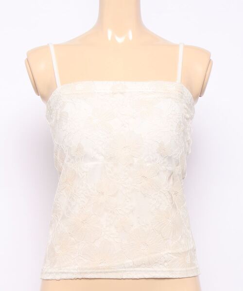 MERCURYDUO（マーキュリーデュオ）の「2WAYカップ付レースベアインナー（キャミソール・レディース・ブラック/ベージュ/オフホワイト・FREE）」の2枚目の写真