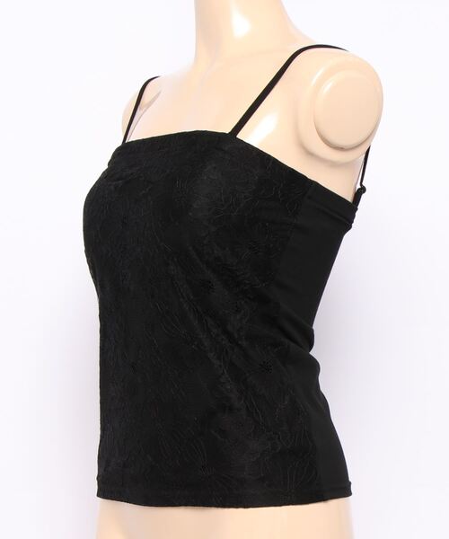 MERCURYDUO（マーキュリーデュオ）の「2WAYカップ付レースベアインナー（キャミソール・レディース・ブラック/ベージュ/オフホワイト・FREE）」の4枚目の写真