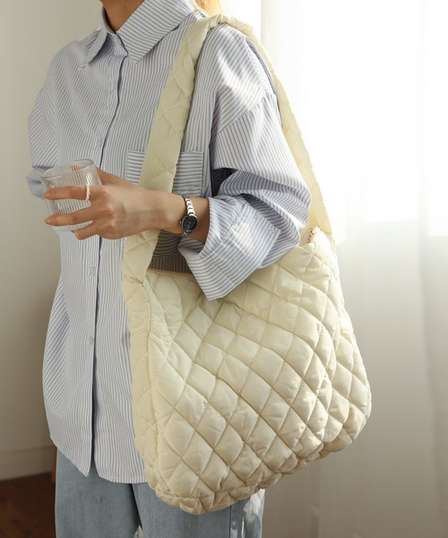 TABI PAL（タビパル）の「【TABI PAL】キルティング　トートバッグ（トートバッグ・レディース・アイボリー/ブラック・FREE）」の9枚目の写真