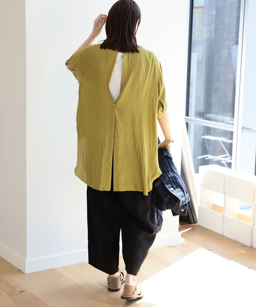 BEAMS BOY（ビームスボーイ）の「BEAMS BOY / サテン ユーロ ヴィンテージ ショートスリーブ シャツ（シャツ/ブラウス・レディース・ライラック/イエロー系その他・ONE SIZE）」の7枚目の写真