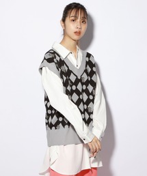 【PAGEBOYLIM】フラワーVネックベスト