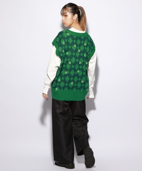 PBLIM（ページボーイリム）の「【PAGEBOYLIM】フラワーVネックベスト（ベスト・レディース・ブラック/グリーン・MEDIUM/LARGE）」の17枚目の写真