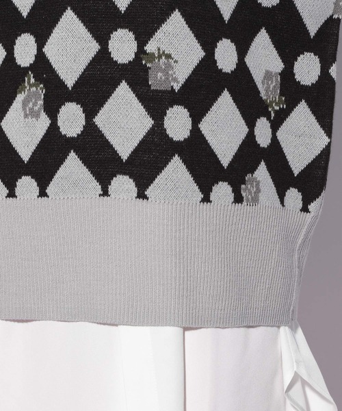 PBLIM（ページボーイリム）の「【PAGEBOYLIM】フラワーVネックベスト（ベスト・レディース・ブラック/グリーン・MEDIUM/LARGE）」の13枚目の写真