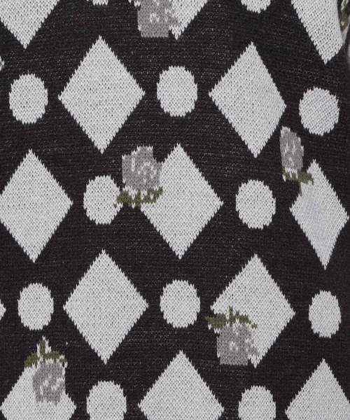 PBLIM（ページボーイリム）の「【PAGEBOYLIM】フラワーVネックベスト（ベスト・レディース・ブラック/グリーン・MEDIUM/LARGE）」の5枚目の写真