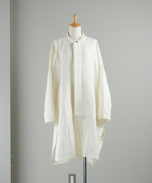 note et silence （ノートエシロンス）の「【 AMB100貨 】UNIV スタンドカラーポンチョジャケット（テーラードジャケット・レディース・ホワイト・SMALL/X-LARGE）」の17枚目の写真