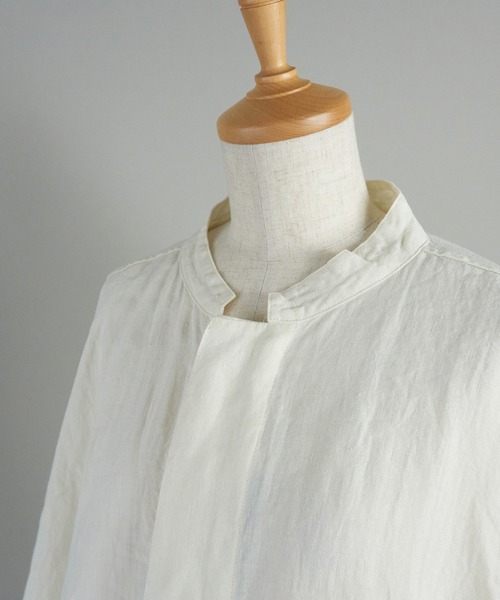 note et silence （ノートエシロンス）の「【 AMB100貨 】UNIV スタンドカラーポンチョジャケット（テーラードジャケット・レディース・ホワイト・SMALL/X-LARGE）」の9枚目の写真