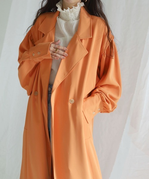 Bab(バブ)の「袖ボリュームフレアートレンチコート(トレンチコート・レディース・ベージュ/カーキ/オレンジ・M)」の4枚目の写真