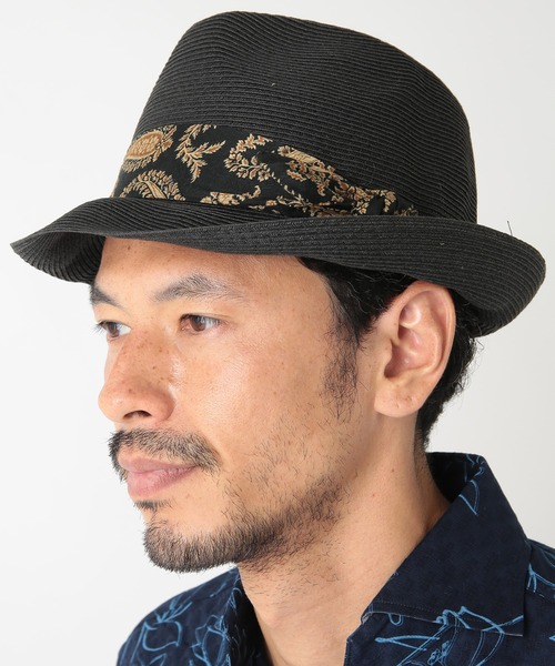 MEN'S BIGI(メンズビギ)の「ペーパーブレードハット(ハット・メンズ・ブラック/ベージュ・FREE)」の1枚目の写真