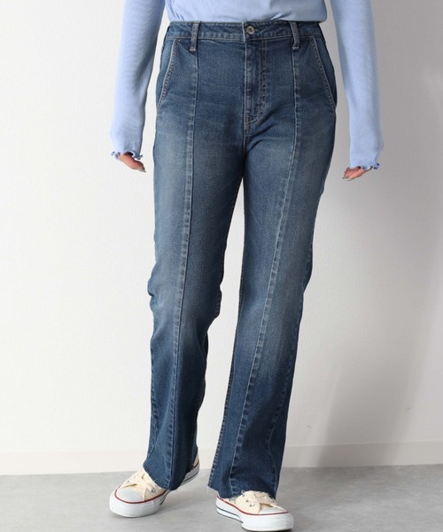 cepo（セポ）の「ビューティーフレアーデニムパンツ　アンクル丈（デニムパンツ・レディース・ブルー系2/ブルー系3/ブラック/ネイビー・S/M/L）」の5枚目の写真