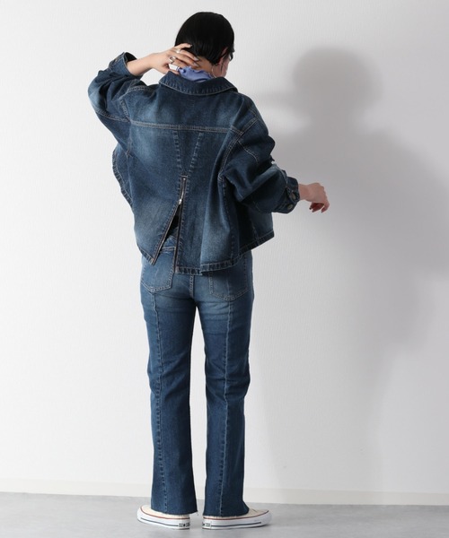 cepo（セポ）の「ビューティーフレアーデニムパンツ　アンクル丈（デニムパンツ・レディース・ブルー系2/ブルー系3/ブラック/ネイビー・S/M/L）」の11枚目の写真