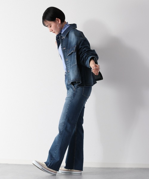 cepo（セポ）の「ビューティーフレアーデニムパンツ　アンクル丈（デニムパンツ・レディース・ブルー系2/ブルー系3/ブラック/ネイビー・S/M/L）」の12枚目の写真