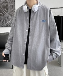 ピンストライプワンポイントオーバーサイズシャツ