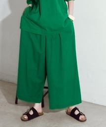 manana suerte | コットンリネンギャザーワイドパンツ(その他パンツ)