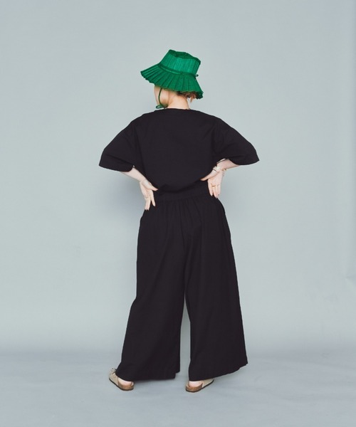 manana suerte（マニャーナスエルテ）の「コットンリネンギャザーワイドパンツ（その他パンツ・レディース・ブラック/ブルー/グリーン・FREE）」の17枚目の写真