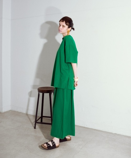 manana suerte（マニャーナスエルテ）の「コットンリネンギャザーワイドパンツ（その他パンツ・レディース・ブラック/ブルー/グリーン・FREE）」の15枚目の写真