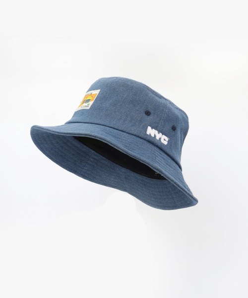 emesuelee（エメスーリー）の「ＮＹＣ ブルックリン ワッペン バケットハット（ハット・メンズ・ホワイト×ネイビー/ラベンダー/ネイビー/ネイビー系1・12cm/フリー）」の4枚目の写真