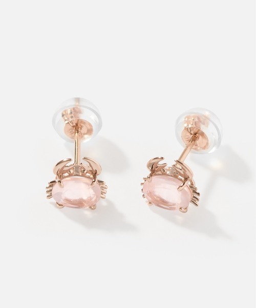 K10 カラーストーン カニ ピアス（ピアス（両耳用））｜Jewel closet