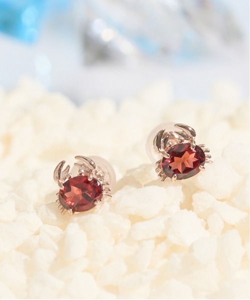 セール】K10 カラーストーン カニ ピアス（ピアス（両耳用））｜Jewel