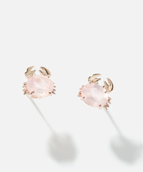 K10 カラーストーン カニ ピアス（ピアス（両耳用））｜Jewel closet