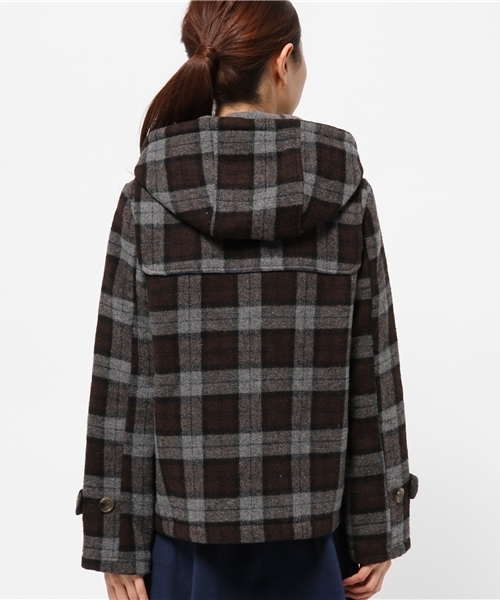 OUTLET(アウトレット)の「【Ciaopanic】Wチェックショートダッフルコート(ダッフルコート・レディース・チャコールグレー/ネイビー・FREE)」の5枚目の写真