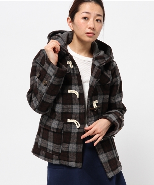 OUTLET(アウトレット)の「【Ciaopanic】Wチェックショートダッフルコート(ダッフルコート・レディース・チャコールグレー/ネイビー・FREE)」の6枚目の写真