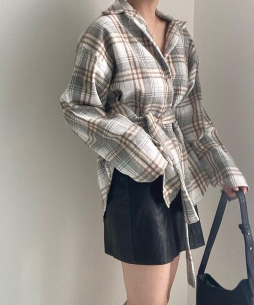 Girly Doll(ガーリードール)の「シャツ(シャツ/ブラウス・レディース・グレー/キャメル・F)」の8枚目の写真