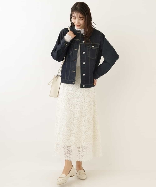 a.v.v（アーヴェヴェ）の「ノーカラーGジャン（デニムジャケット