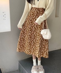 urge：（アージコロン ）の「【URGE：】花柄 フレア ロングスカート（スカート）」