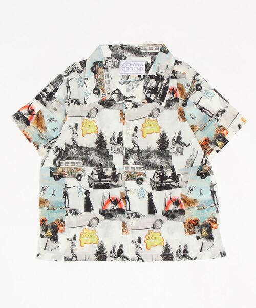 Ocean&Ground（オーシャン&グラウンド）の「カメハメハシャツ（90～140cm）（シャツ/ブラウス・キッズ・ネイビー/グリーン/マルチ/キナリ・120/100/140/110/90/130）」の2枚目の写真