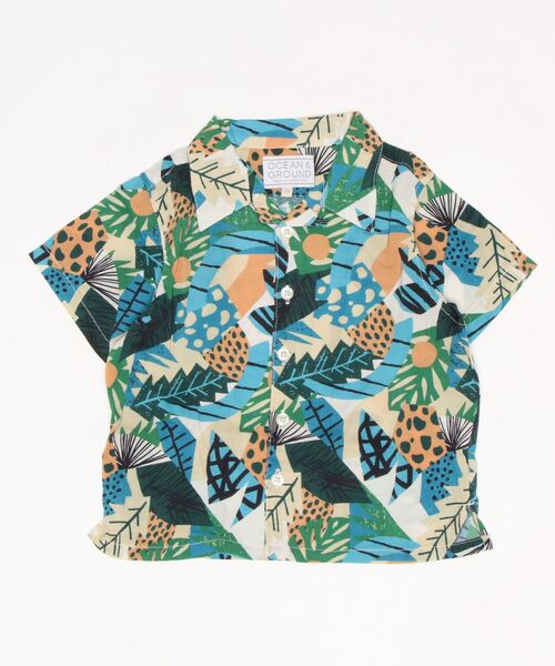 Ocean&Ground（オーシャン&グラウンド）の「カメハメハシャツ（90～140cm）（シャツ/ブラウス・キッズ・ネイビー/グリーン/マルチ/キナリ・120/100/140/110/90/130）」の4枚目の写真