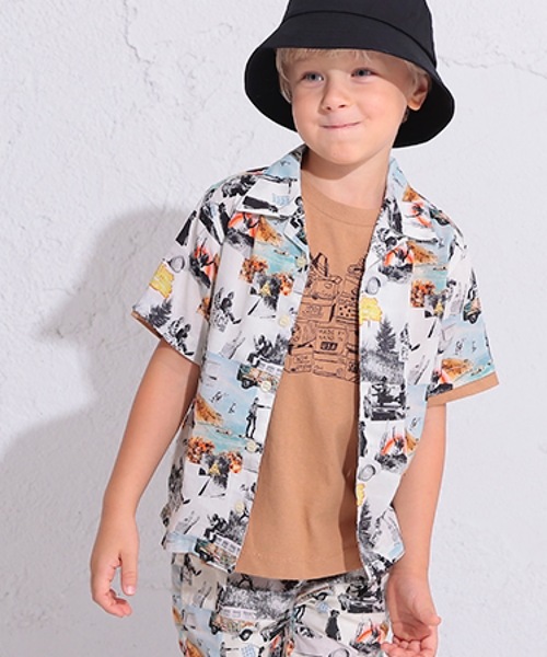 Ocean&Ground（オーシャン&グラウンド）の「カメハメハシャツ（90～140cm）（シャツ/ブラウス・キッズ・ネイビー/グリーン/マルチ/キナリ・120/100/140/110/90/130）」の6枚目の写真