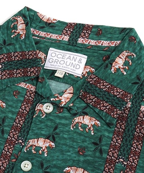 Ocean&Ground（オーシャン&グラウンド）の「カメハメハシャツ（90～140cm）（シャツ/ブラウス・キッズ・ネイビー/グリーン/マルチ/キナリ・120/100/140/110/90/130）」の8枚目の写真