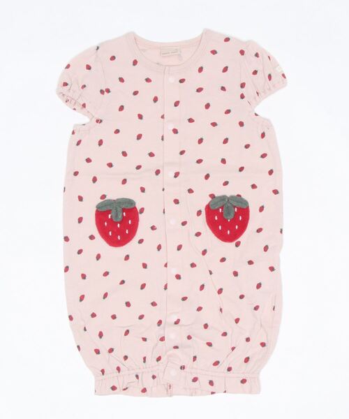 petit main（プティマイン）の「【弱酸性】いちご2WAYオール（ロンパース・キッズ・ライトピンク/アイボリー・50-70cm）」の3枚目の写真