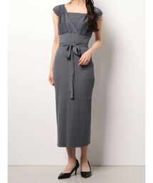 MERCURYDUO | 異素材カシュクールリブニットワンピース(ワンピース)