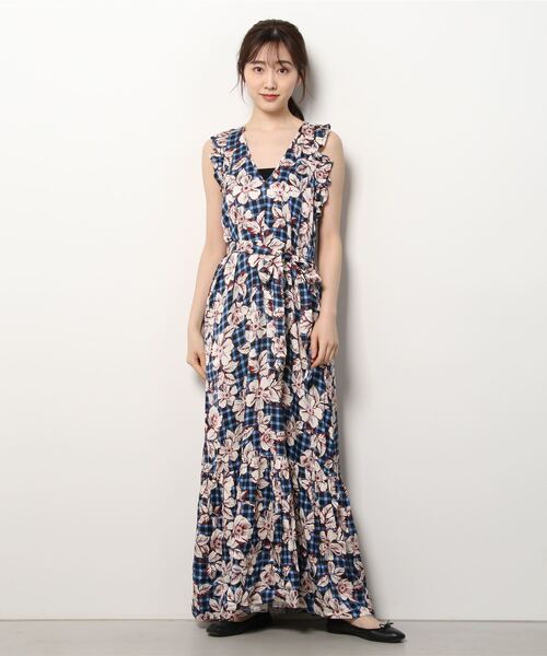 MAISON SCOTCH（メゾンスコッチ）の「プリント マキシワンピース【164756】（ワンピース・レディース・ブルー系その他・X-SMALL/SMALL）」の6枚目の写真