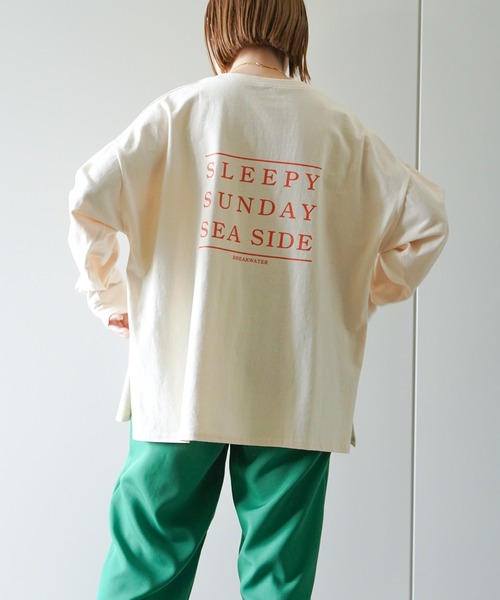 VENCEEXCHANGE(ヴァンスエクスチェンジ)の「カラープリントTシャツ /ワンポイントロゴ/バックプリントロゴ/長袖(Tシャツ/カットソー・レディース・ブルー/グリーン/ダークグレー/イエロー系その他・FREE)」の4枚目の写真