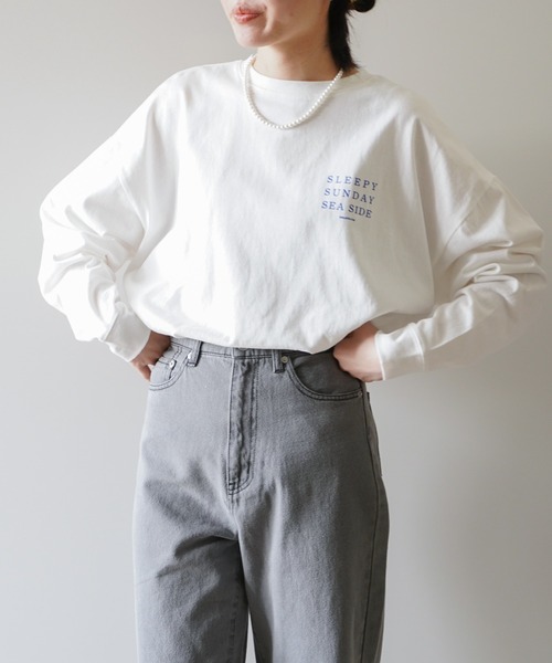 VENCEEXCHANGE(ヴァンスエクスチェンジ)の「カラープリントTシャツ /ワンポイントロゴ/バックプリントロゴ/長袖(Tシャツ/カットソー・レディース・ブルー/グリーン/ダークグレー/イエロー系その他・FREE)」の3枚目の写真