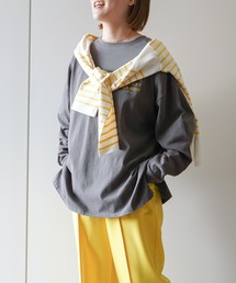 カラープリントTシャツ /ワンポイントロゴ/バックプリントロゴ/長袖