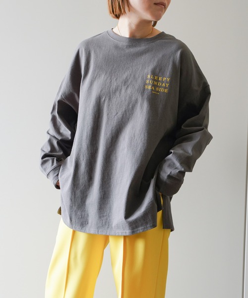 VENCEEXCHANGE(ヴァンスエクスチェンジ)の「カラープリントTシャツ /ワンポイントロゴ/バックプリントロゴ/長袖(Tシャツ/カットソー・レディース・ブルー/グリーン/ダークグレー/イエロー系その他・FREE)」の16枚目の写真