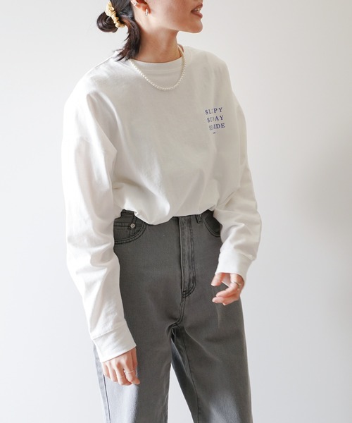 VENCEEXCHANGE(ヴァンスエクスチェンジ)の「カラープリントTシャツ /ワンポイントロゴ/バックプリントロゴ/長袖(Tシャツ/カットソー・レディース・ブルー/グリーン/ダークグレー/イエロー系その他・FREE)」の12枚目の写真