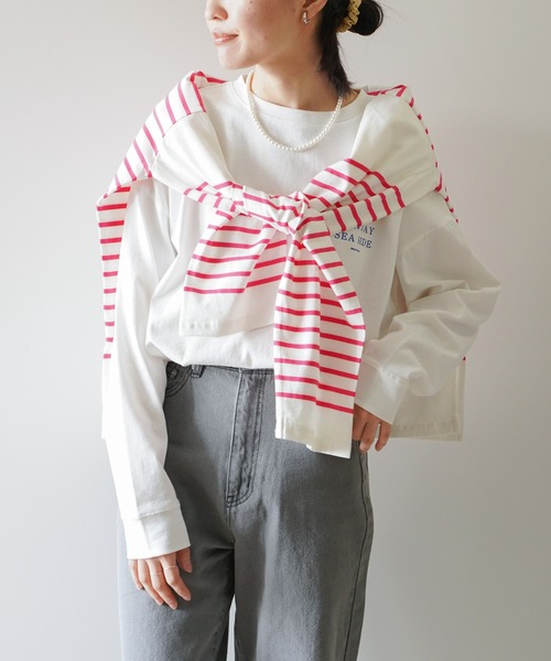 VENCEEXCHANGE(ヴァンスエクスチェンジ)の「カラープリントTシャツ /ワンポイントロゴ/バックプリントロゴ/長袖(Tシャツ/カットソー・レディース・ブルー/グリーン/ダークグレー/イエロー系その他・FREE)」の9枚目の写真
