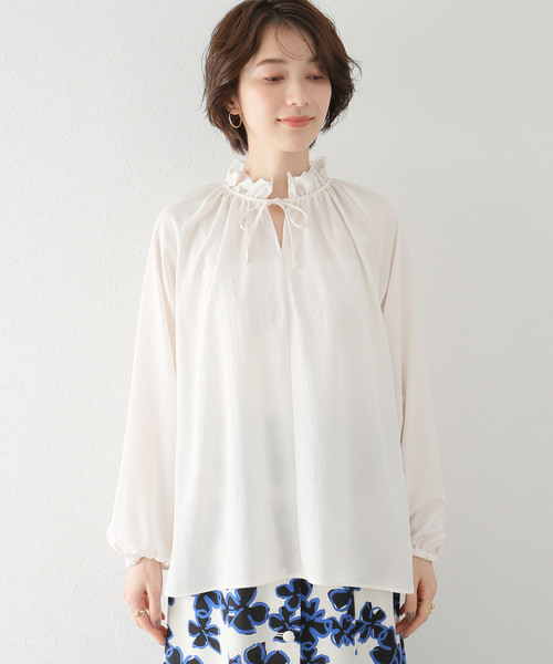 La TOTALITE（ラトータリテ）の「《追加》フリルギャザーブラウス（シャツ/ブラウス・レディース・ホワイト/ブラック/カーキ/ブラック系その他・FREE）」の16枚目の写真