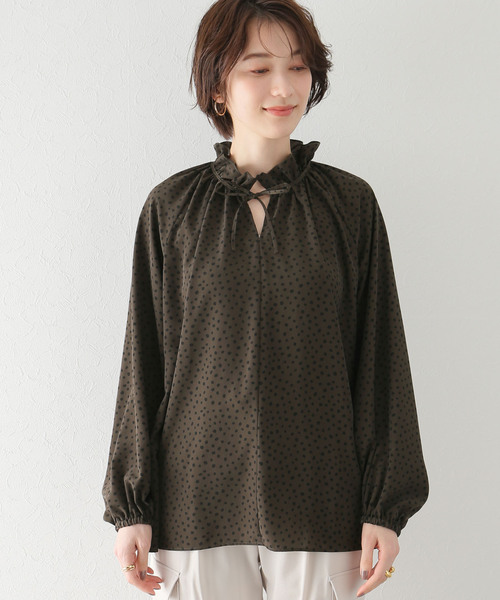 La TOTALITE（ラトータリテ）の「《追加》フリルギャザーブラウス（シャツ/ブラウス・レディース・ホワイト/ブラック/カーキ/ブラック系その他・FREE）」の14枚目の写真