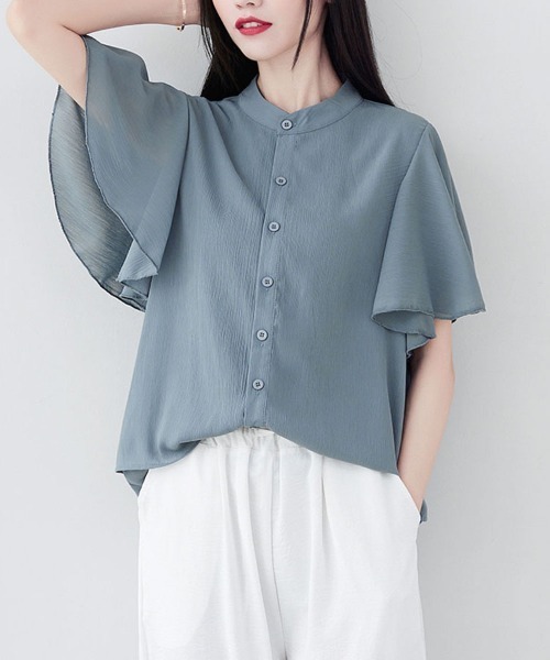 セール フリル袖シフォンブラウス シャツ ブラウス Doux Belle ドゥーベル のファッション通販 Zozotown