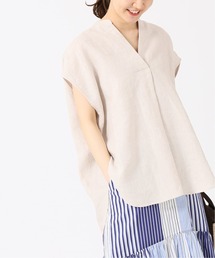 IENA | リネンノーカラースキッパーシャツ(シャツ/ブラウス)